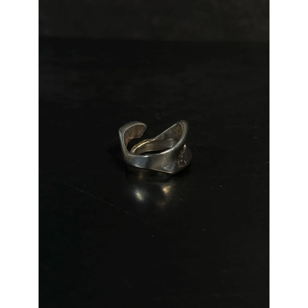 Vintage TOVE Norway 925 Sterling Silver Modernist Wrap Ring Size 6